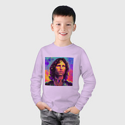 Лонгслив хлопковый детский Jim Morrison Strange colors Art, цвет: лаванда — фото 2