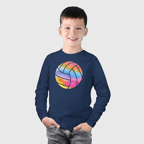 Детский лонгслив Ball color / Тёмно-синий – фото 3
