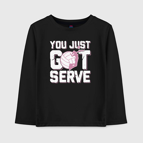 Детский лонгслив Just got serve / Черный – фото 1