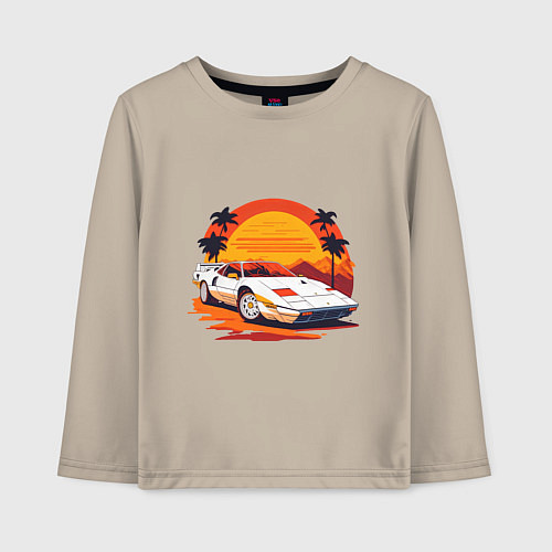 Детский лонгслив Ретро Феррари / Миндальный – фото 1