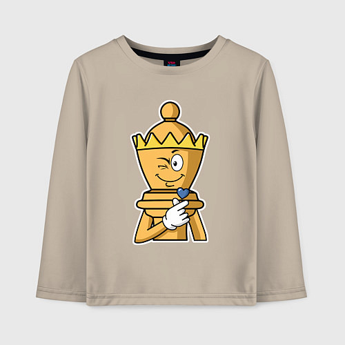 Детский лонгслив Шахматный ферзь InChess / Миндальный – фото 1