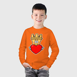 Лонгслив хлопковый детский Шахматная ладья InChess, цвет: оранжевый — фото 2