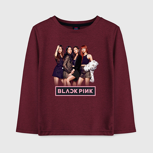 Детский лонгслив Rose Blackpink kpop / Меланж-бордовый – фото 1