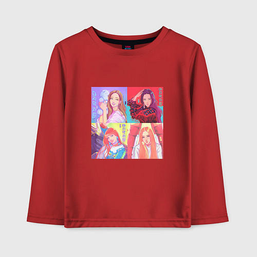 Детский лонгслив Colorful Black Pink / Красный – фото 1