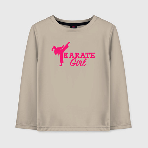 Детский лонгслив Girl karate / Миндальный – фото 1