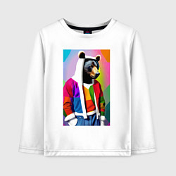 Детский лонгслив Baer fashionista - pop art - neural network