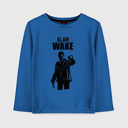 Лонгслив хлопковый детский Алан Вейк с пистолетом, цвет: синий