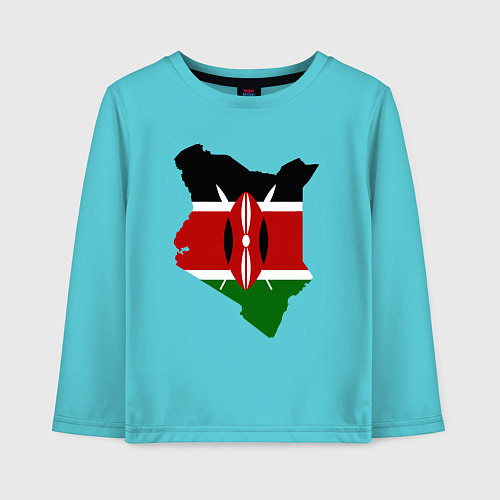 Детский лонгслив Кения / Бирюзовый – фото 1