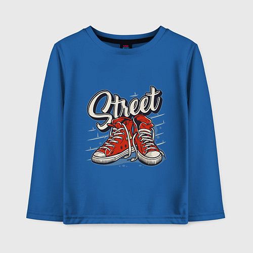 Детский лонгслив Street sneakers / Синий – фото 1
