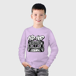 Лонгслив хлопковый детский Hip hop oldschool, цвет: лаванда — фото 2