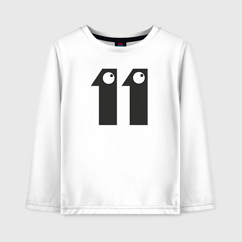 Детский лонгслив Number 011 / Белый – фото 1