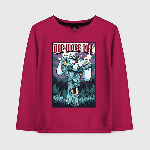 Детский лонгслив One more life / Маджента – фото 1