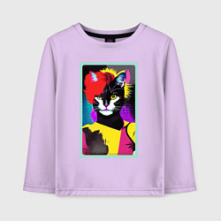 Детский лонгслив Lady cat - pop art - neural network