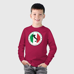 Лонгслив хлопковый детский Сделан в Италии, цвет: маджента — фото 2