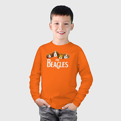Лонгслив хлопковый детский Бигли, цвет: оранжевый — фото 2