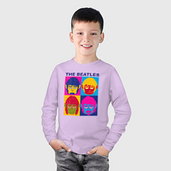 Лонгслив хлопковый детский The Beatles color, цвет: лаванда — фото 2