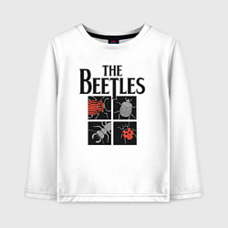 Лонгслив хлопковый детский Beetles, цвет: белый