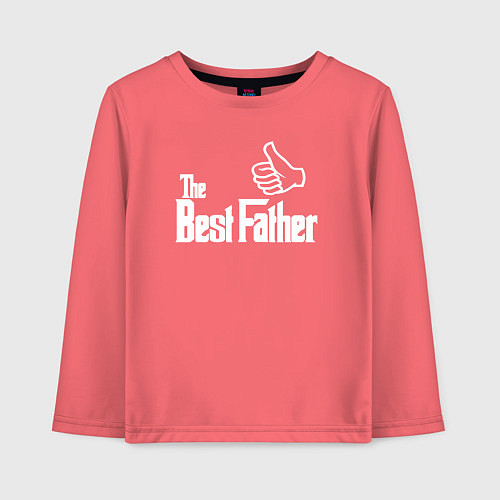 Детский лонгслив The best father / Коралловый – фото 1