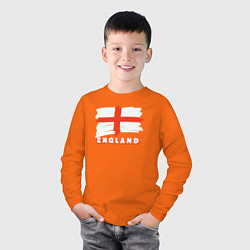 Лонгслив хлопковый детский England trip, цвет: оранжевый — фото 2