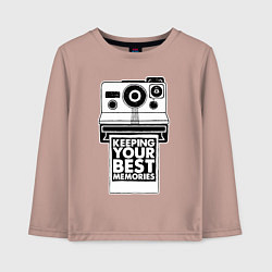 Лонгслив хлопковый детский Polaroid best memories, цвет: пыльно-розовый