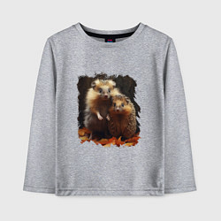 Лонгслив хлопковый детский Милые ёжики, цвет: меланж