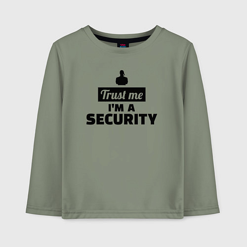 Детский лонгслив Верь мне я охранник / Авокадо – фото 1