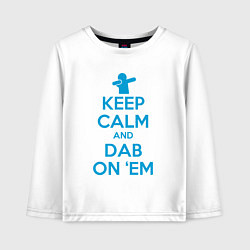 Лонгслив хлопковый детский Keep calm and dab, цвет: белый