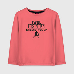 Лонгслив хлопковый детский I will dribble, цвет: коралловый