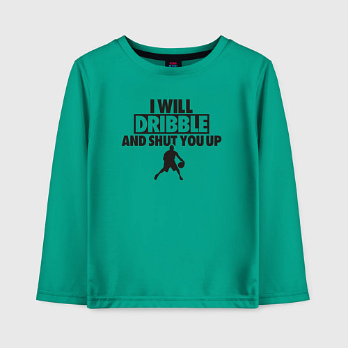 Детский лонгслив I will dribble / Зеленый – фото 1