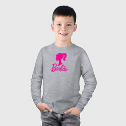 Лонгслив хлопковый детский Розовый логотип Барби, цвет: меланж — фото 2