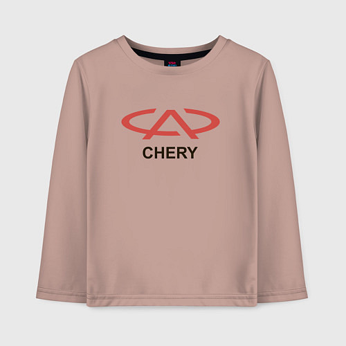 Детский лонгслив Chery Logo / Пыльно-розовый – фото 1