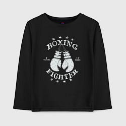 Лонгслив хлопковый детский Boxing fighter, цвет: черный