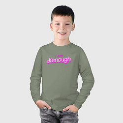 Лонгслив хлопковый детский I am kenough barbie, цвет: авокадо — фото 2