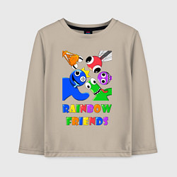 Лонгслив хлопковый детский Rainbow Friends персонажи, цвет: миндальный
