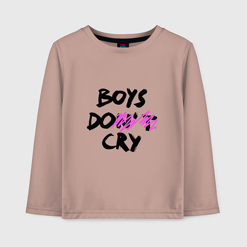 Детский лонгслив Boys dont cry / Пыльно-розовый – фото 1