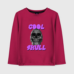 Лонгслив хлопковый детский Cool Skull, цвет: маджента