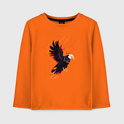 Лонгслив хлопковый детский Орел парящая птица абстракция, цвет: оранжевый