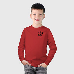 Лонгслив хлопковый детский Лого Chat GPT, цвет: красный — фото 2