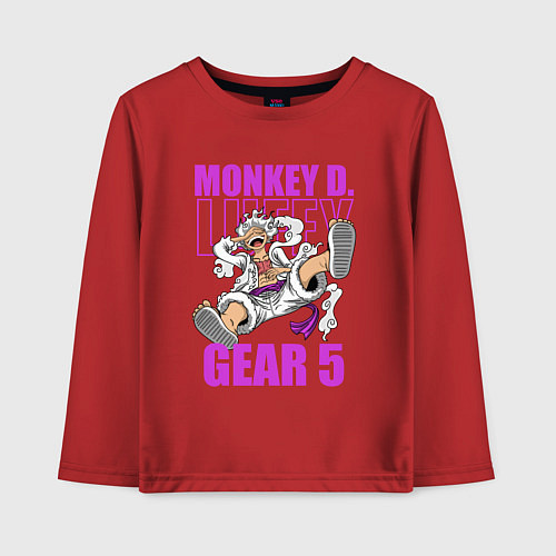 Детский лонгслив Луффи - гир 5 / Красный – фото 1