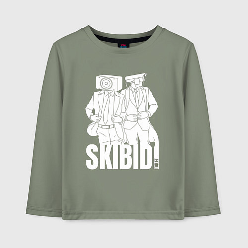 Детский лонгслив Skibidi Toilet Cameraman and Speakerman / Авокадо – фото 1