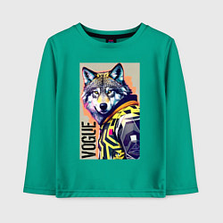 Детский лонгслив Wolf fashionista - pop art