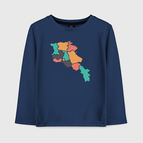 Детский лонгслив Области Армении / Тёмно-синий – фото 1