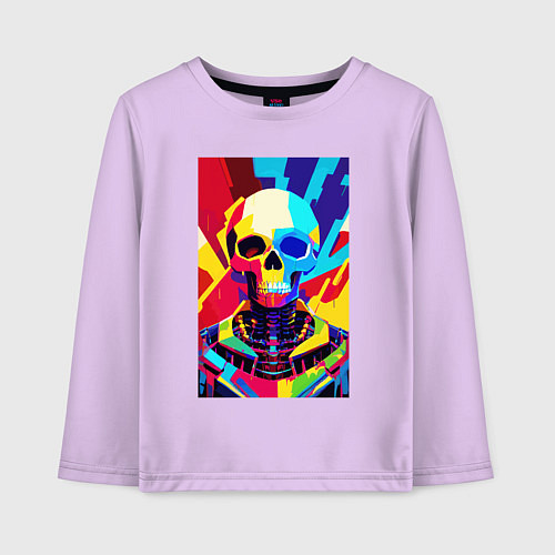 Детский лонгслив Pop art skull / Лаванда – фото 1