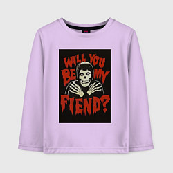 Лонгслив хлопковый детский Will you be my fiend, цвет: лаванда