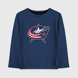 Лонгслив хлопковый детский Columbus blue jackets - hockey team - emblem, цвет: тёмно-синий