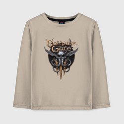 Лонгслив хлопковый детский Baldurs Gate 3 - logotype, цвет: миндальный