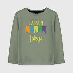 Лонгслив хлопковый детский Токио Япония, цвет: авокадо