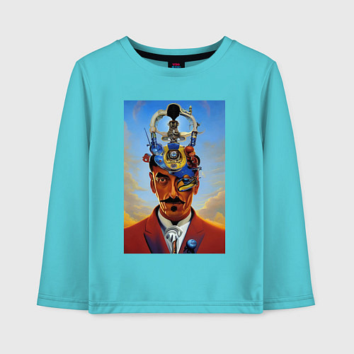 Детский лонгслив Salvador Dali - surrealism / Бирюзовый – фото 1