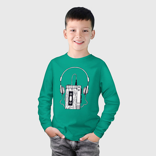 Детский лонгслив Walkman / Зеленый – фото 3