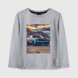 Лонгслив хлопковый детский Авто Додж Челленджер, цвет: меланж